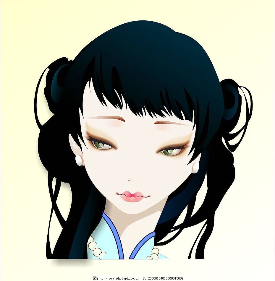 古代美女 中国传统 矢量 美女 动漫动画 动漫人物 卡通动漫 设计