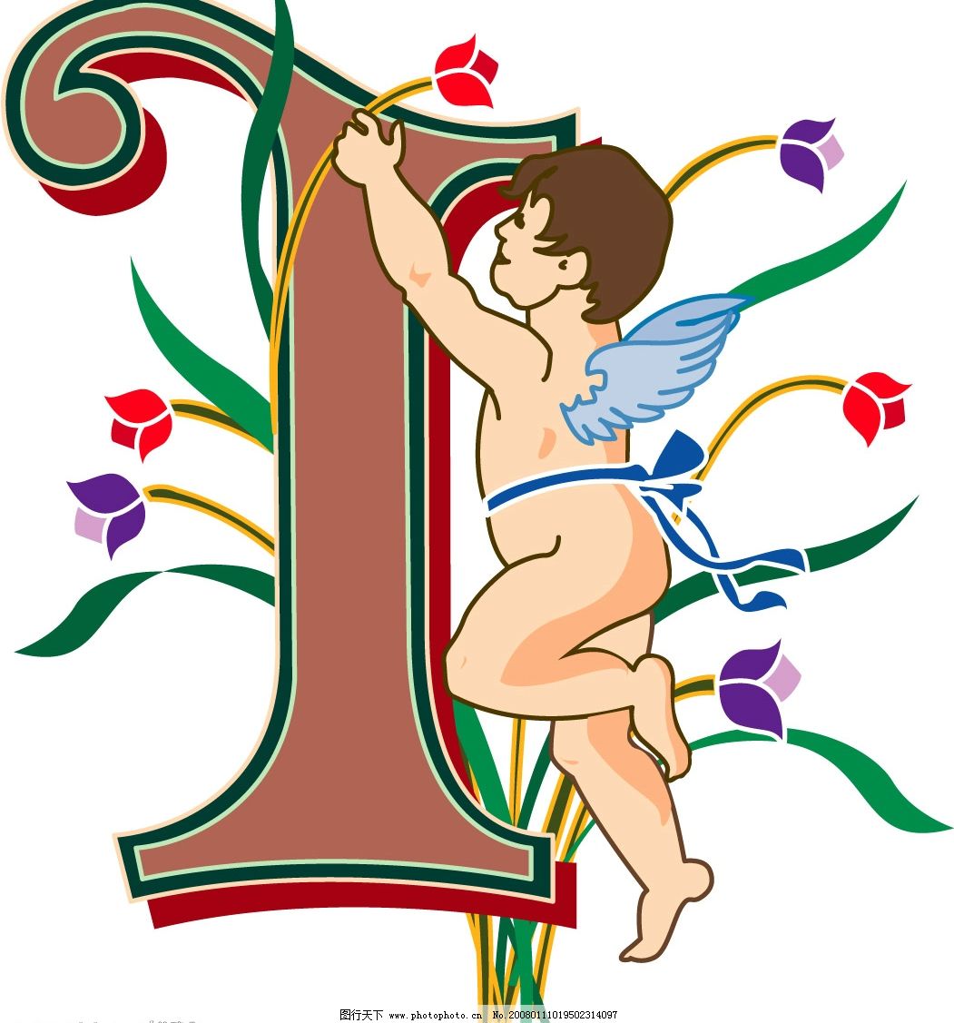 天使英文字母图片