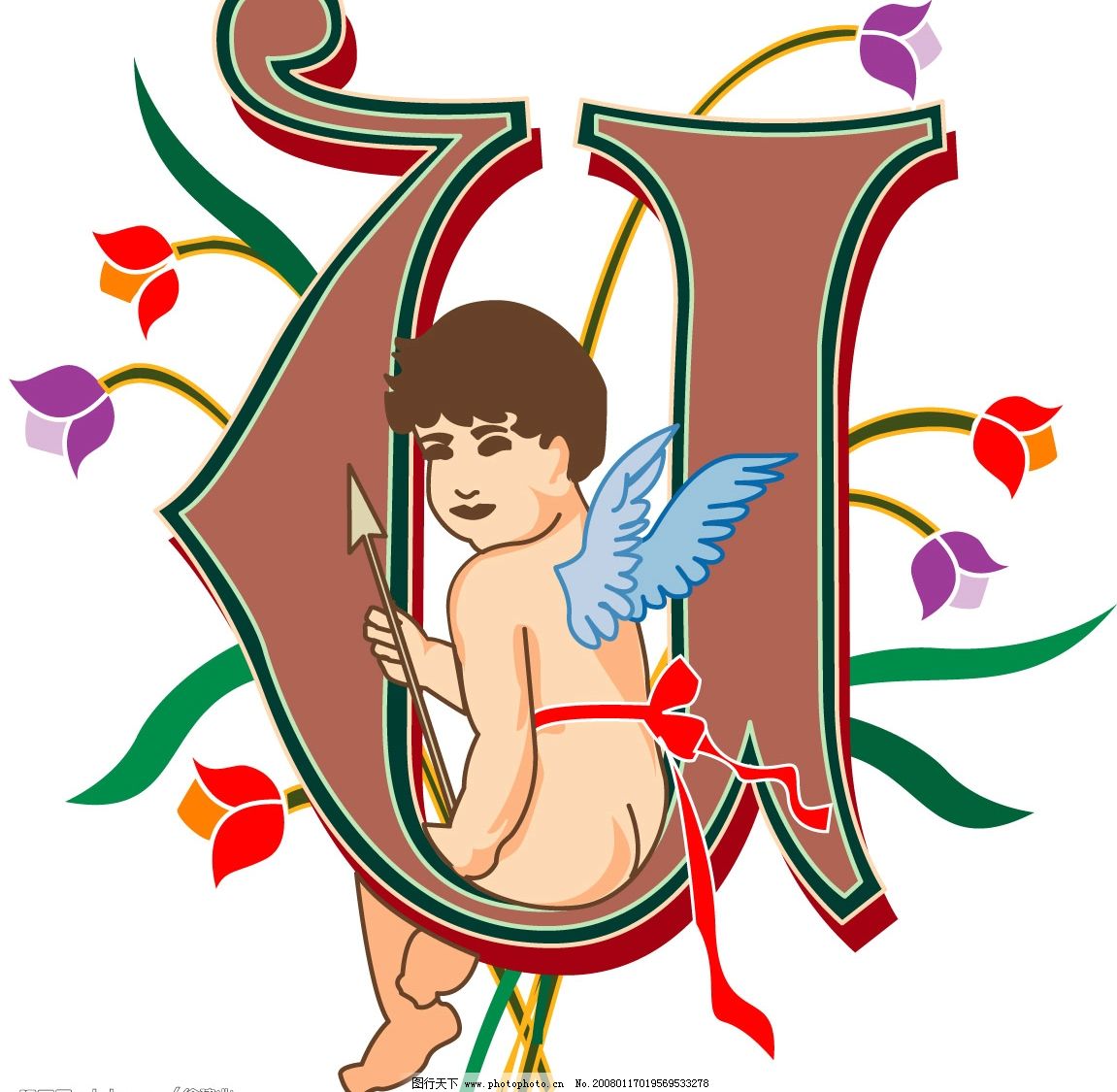 天使英文字母图片